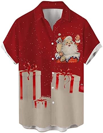 XXBR božićne majice za muške kratke rukave smiješno Xmas Santa Claus Ispis Ležerne košulje za zabavu za njega njezina smiješna tamno