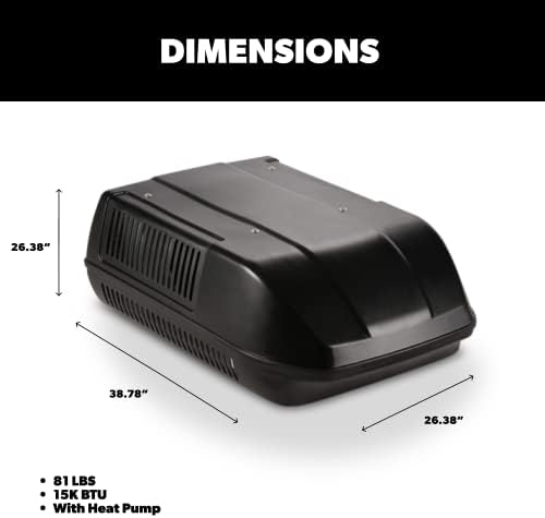 Dometic Atwood 15033 Air Command 15k BTU kanalom RV Klima uređaj, Crna