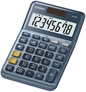 Casio Desktop Kalkulator MS-80E 8-znamenkasti konverzija valuta, aluminijumska prednja, tipka za brzu korekciju, solarna / baterija
