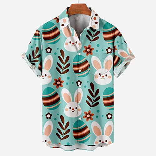 Majice za uskršnje majice za muškarce plus veličine Havajske modne majice s kratkim rukavima revel tees vrh s džepovima puloveri