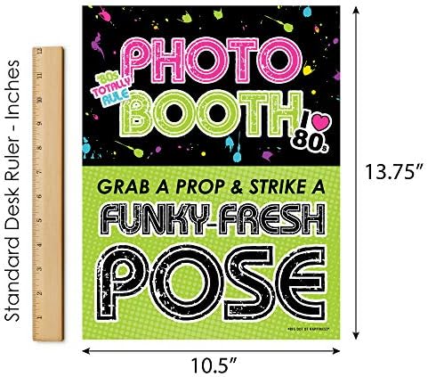 Velika tačka sreće 80-ih Retro fotografija Booth znak - ukupno 1980-ih ukrasi za zabavu - odštampan na čvrstom plastičnom materijalu