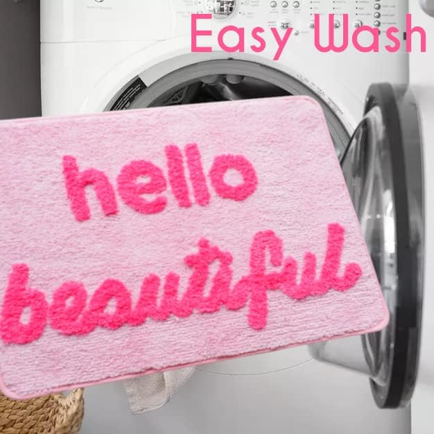 Zdravo lijepa prostirka za kupanje svijetlo ružičasto rumenilo breskva koral slatki kupaonski tepisi za djevojčice izgledate dobro