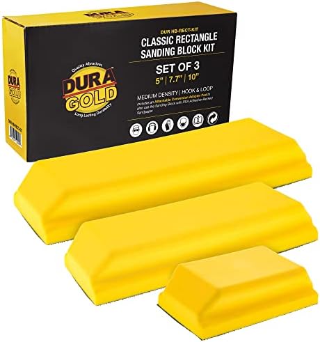 DURA-GOLD PRO serijanski komplet za ručni brusni komplet sa 3 bloka, 5 , 7-3 / 4 i 10 seta, nosača kuka i petlje i PSA adapter Pad