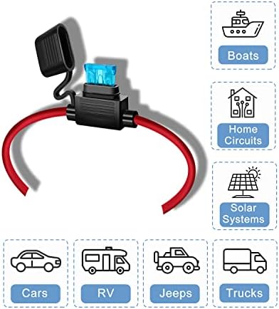 5 paketa 12 AWG Inline držač osigurača - Automobilski nosač osigurača sa 60 kom ATC / ATO standardnih osigurača