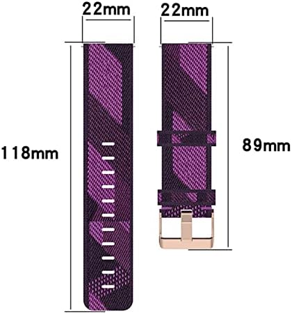 Najlonske sportske trake kompatibilne sa Garmin Partwatch remenom 18mm 20mm 22mm Podesiva elastična pletenica najlonska opsega za