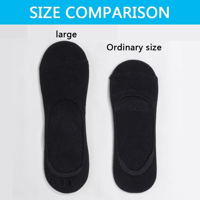 LIUZH 5 pari muških čarapa ljetni pamuk velike veličine prozračne čarape za brod jednobojne nevidljivi silikon