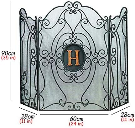 Wbbml ograde,izuzetno visoki Retro plamenik Zasloni za kamin, sklopiva Protivpožarna gvozdena ograda sa 3 panela Fireguard, peć/Ognjište/Gas