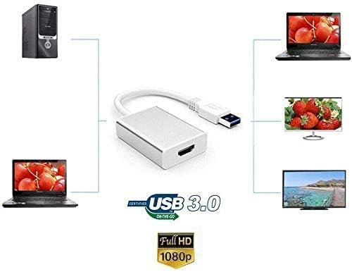 Ezonedeal USB do HDMI adaptera, 1080p HD Audio Video Converter, USB 3.0 u HDMI Više monitora za više nadzora za PC laptop projektor