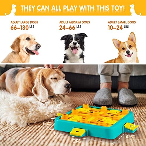 IFurffy pas Puzzle igračke, mentalno stimulativne igračke za pse IQ trening, 3 u 1 pseća slagalica za velike srednje male pse, slagalica