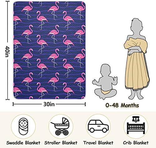 Cataku Space Stripe flamingo za bebe za dječake Djevojke Pamuk pamučni deblji krevet krevet meko toplo prijem za bebe pokrivač za