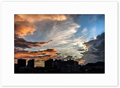 Diathinker Tamno plavo nebo Šarene oblake Fotografija Mount Frame Slika umjetno slikarska radna površina 5x7 inča