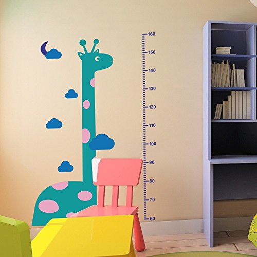 Dječji grafički grafikoni Giraffe visina mjerenja jaslica igraonica šarena zidna naljepnica vinilna naljepnica 64 H x 35 w