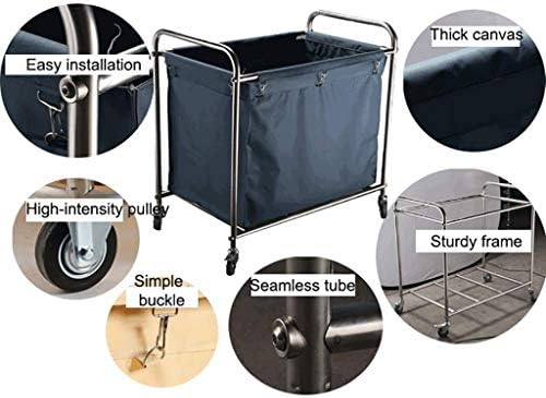 Kaikea lagana i jaka Košarica za sortiranje korpe za pranje veša velikog kapaciteta kolica za posteljinu od nerđajućeg čelika kolica