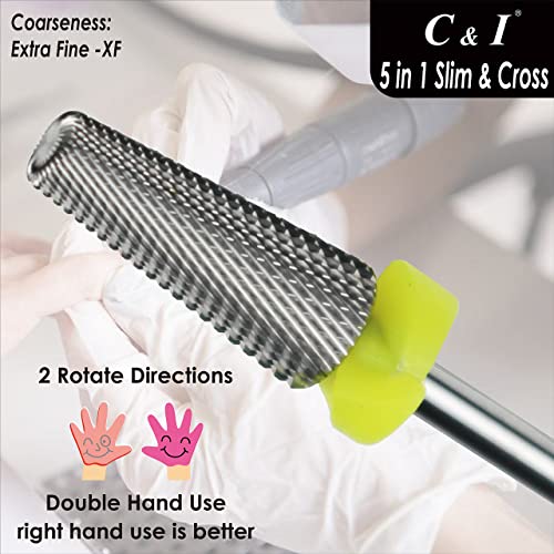 C & I 5 u 1 za noktno bušilo, Cross & Slim Edition, Profesionalne bušilice za nokte za električnu mašinu za bušenje manikira