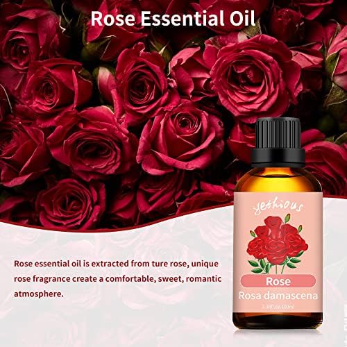 Yetius Rose Essential ulje, čista i prirodna ruža esencijalna ulja za difuzor košu sapun za košu sapun od poklona 100ml
