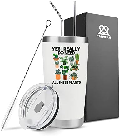 Panvola da, zaista mi trebaju sve ove biljke vakuumski izolovana čaša 20 oz Bijela biljka sukulenti ljubavnik baštovan poklon poklopac