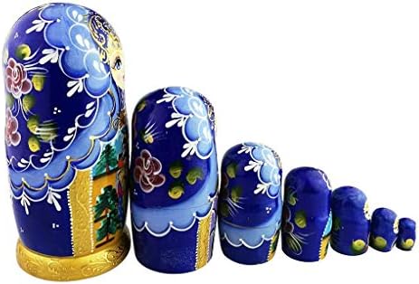 Lijepa plava i zlatna djevojka i bajka uzorak ručno rađene drvene tradicionalne ruske gniježđe lutke matryoshka lutke postavljene
