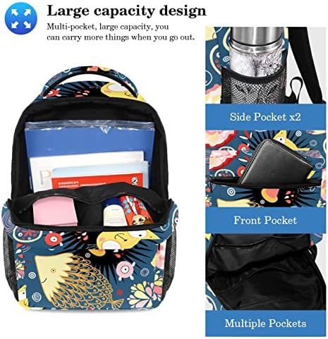 VBFOFBV Putovni ruksak za žene, planinarski ruksak na otvorenom sportove ruksack casual padpack, crtane životinjske ribe mačke lijepi