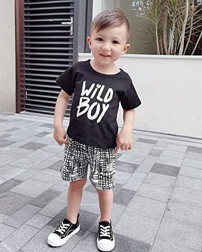 Kucnuzki Toddler baby boy Odjeća kratki ljetni rukav slova štampana košulja Shorts Setovi 2pc Little Boy Odjeća