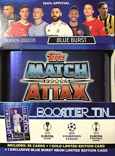 2022 2023 Topps utakmica UEFA Lige prvaka Attax fudbalska trgovačka kartaška igra zapečaćena Mini kolekcionarska limenka sa Bonus