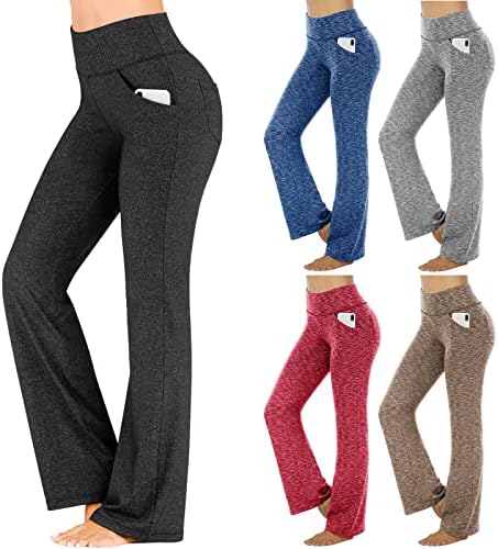 Ženske Bootcut pantalone za jogu široke pantalone za žene meke čizme pantalone za jogu za jogu sa džepovima Plus Size