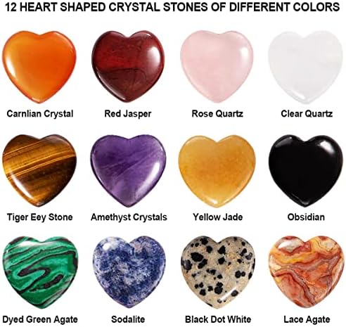 12kom prirodni Healing srca kristali srce Love Set 0.8 inčni u obliku srca kristalno kamenje za čakre Reiki balansiranje meditacija