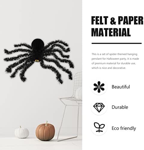 Privjesci Halloween Giant Spider viseći crni pauk veliki crni pauci Ukleta kuća podvala Tricky Prop za Noć vještica unutarnji vanjski pribor dekoracija kamin dekor