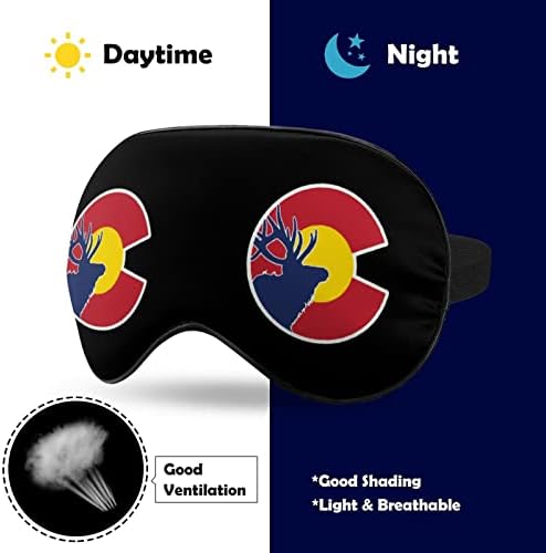 Colorado State Flag ELK mekana maska ​​za meko za oči Mekano zasjenjeno maska ​​za spavanje Udobnost za povezivanje sa elastičnim