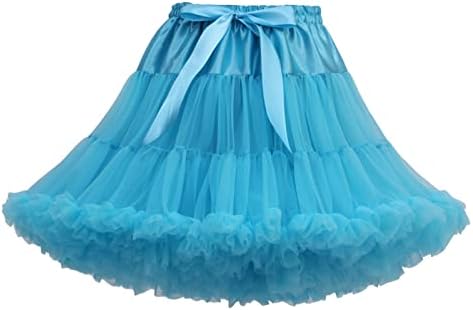 Ženska Sheer Tutu suknja Tulle Mesh Slojevirana mini suknja Vintage elastična struka Pleted suknje Spektivna suknja