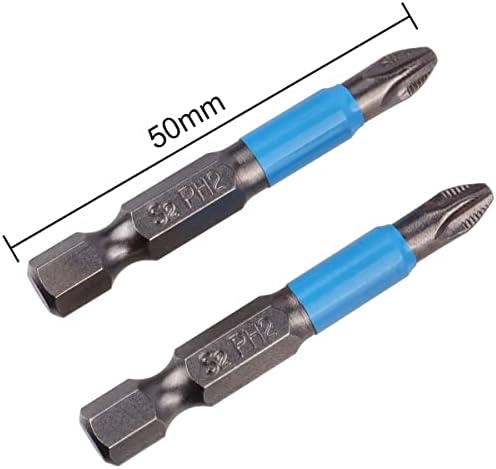 WOLFRIDE 10pcs Phillips glava bušilica magnetske Phillips glava odvijač bita PH2 bit set - 50 mm