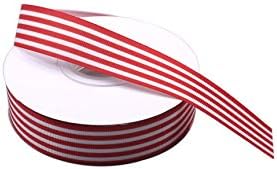 Crvena i bijela traka, Grosgrain vrpca 1 inča, božićna tkanina vrpca za poklon ambalažu Diy pribor za kosu ScrapBook na zabavi ukras