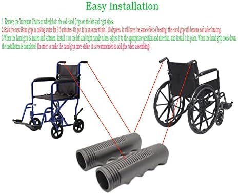 Standardne invalidske stolice i transportne stolice univerzalne ručke za invalidska kolica, zamijenite dijelove, odgovara Blue Streak,Silver