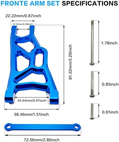 Vicrazze aluminijumski ovjes A-Arms W / Tie Bar nadogradnje Zamijenite 2555 3631 2532 za Traxxas 1/10 2WD Slash RC kamion