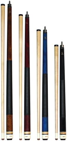 Aska Set od 4 kratka dječji bazen Cue Stick LCS, obojen javor, kanadsko hardrock javorok, 13 mm, tip, miješane dužine 36 , 42, 48