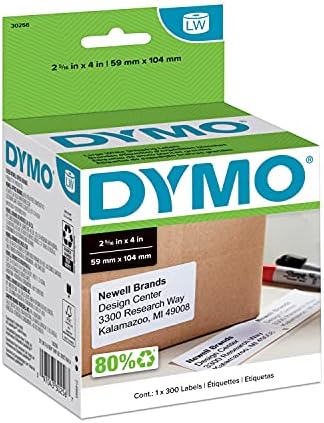 DYMO Authentic LW naljepnice za povratnu adresu, bijele, 3/4 x 2, & nbsp; 1 rola od 500 & amp; autentične LW velike naljepnice | naljepnice za otpremu, ispisati do 6-Line adresa, 1 rola od 300