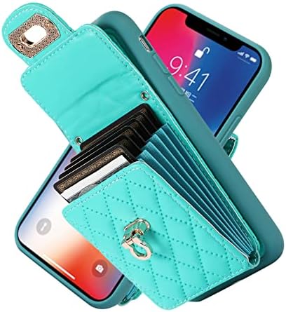 XYX novčanik za iPhone XS 5,8 inča, Crossbody Strap PU kožni harmonički držač organizatora Kartice Kućice Ženska djevojka s podesivim