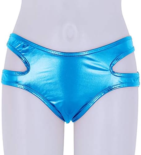 Loloda ženske spandex metalne plijenske kratke hlače sjajne dno, kratke rublje visoke rezne donje rublje