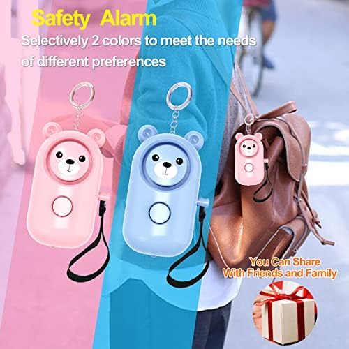 Lični sigurnosni Alarm za žene, 6 paketa Safe Sound 130db sirena sigurnosni privjesak za samoodbranu sa LED svjetlom, alarmi za hitne