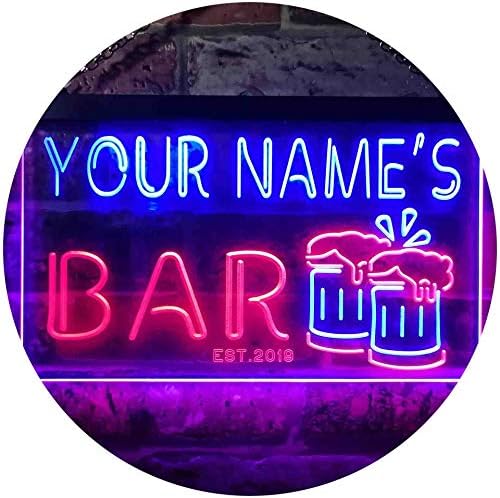 ADVPRO personalizovano vaše ime est godina tema Bar pivo šolja ukras dvobojni LED neonski znak crvena & amp; plava 24 x 16 st6s64-w1-tm-rb