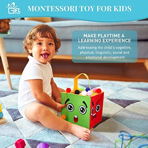 Povucite niz senzornih igračaka za mališane, montessori Activity Cube za bebu, razvojne fine motoričke sposobnosti, društvene emocionalne