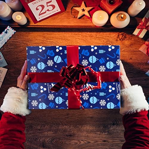 Fancy Land Božićna majica Box Bundle Holiday Blue Snowflake poklon kutija za poklon za omotavanje 12 paketa