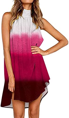 Halter haljine za žene na plaži Ležerne prilike cvjetno print sandress bez rukava 2023. ljeto midi tenk haljina ruffled coverp
