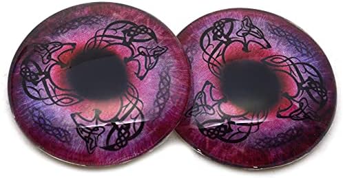 Red Viking Wolf Celtic Glass Fenrir Eyes Fantasy Cabochons Par za umjetničke lutke dijelovi, skulptura, nakit, taksidermy, gaven,