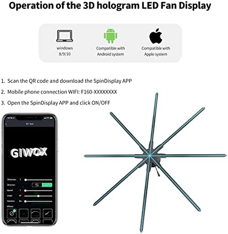 Giwox 3D hologramski ventilator, hologram visoke svjetline ventilator W / 2512 kom.