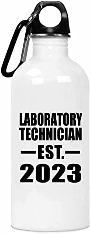 Dizajnirajte laboratorijski tehničar uspostavljen est. 2023, 20oz Vodena boca od nehrđajućeg čelika izolirana Tumbler, pokloni za