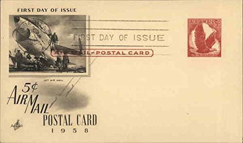 5C Jet Airmail poštanska kartica Prvodnevne kartice Izvorni vintage Postcard 1958