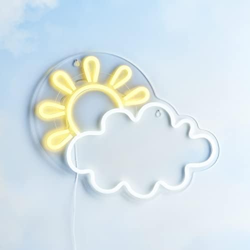 SVJETLO4FUN, Inc. 15 Sunce i oblak Neon LED lampica Zidno svjetlo
