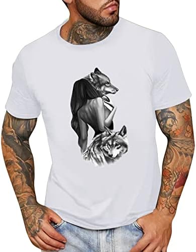 HDDK MENS majice kratkih rukava, 2022 Novi ljetni grafički grafički print CrewNeck majica Casual Labavi modni trening tee vrhovi