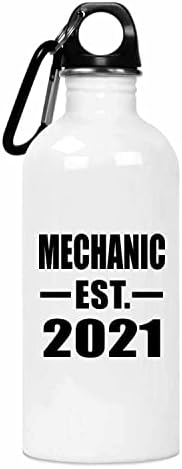 DesignSify Mechanic uspostavljen est. 2021, 20oz Vodena boca od nehrđajućeg čelika Izolirani prevoz, pokloni za rođendan godišnjica