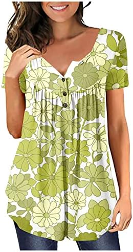 Ljetni jesen ženski odjeća Trendi pamuk s dugim rukavima V izrez Graphic labava lounge bluza za blube za žene 07 07